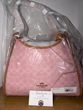 NWT 2026 Coach Powder Pink Erin Shoulder Bag w/Charms CEL13 SAMEDAY SHIP